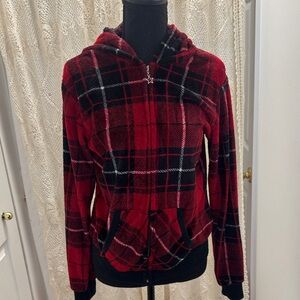 Derek Heart Red and Black Plaid Women’s Hoodie